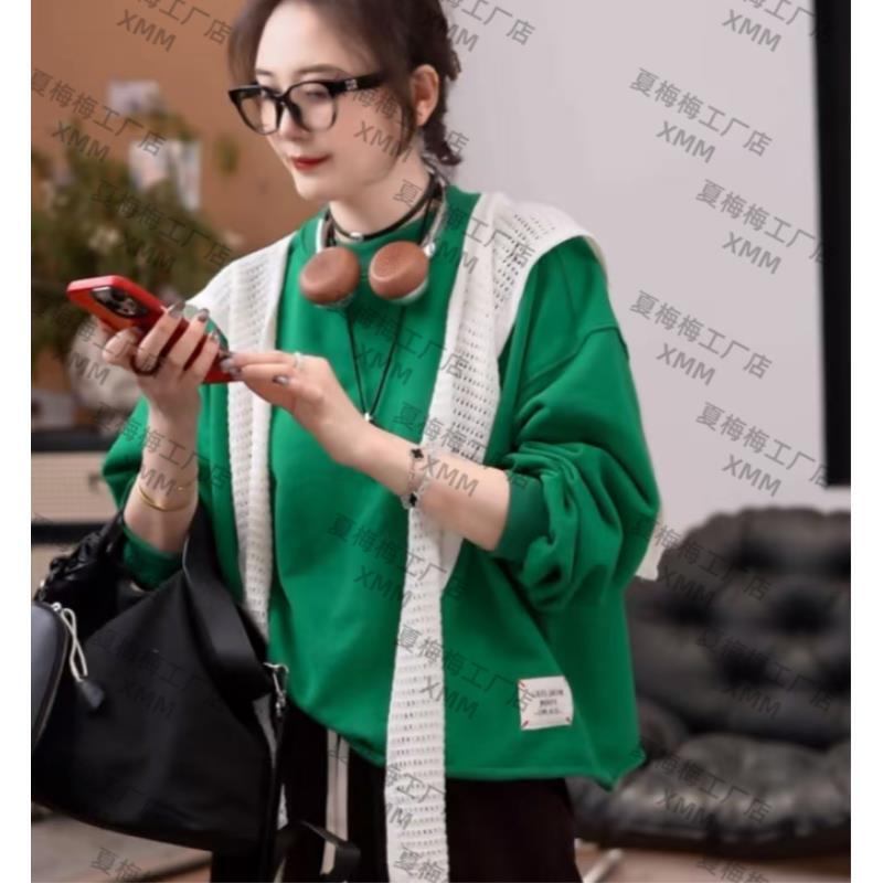 XMM【衣柜刚需贴标卫衣】长袖百搭潮流宽松显瘦遮肉上衣秋MM6681921