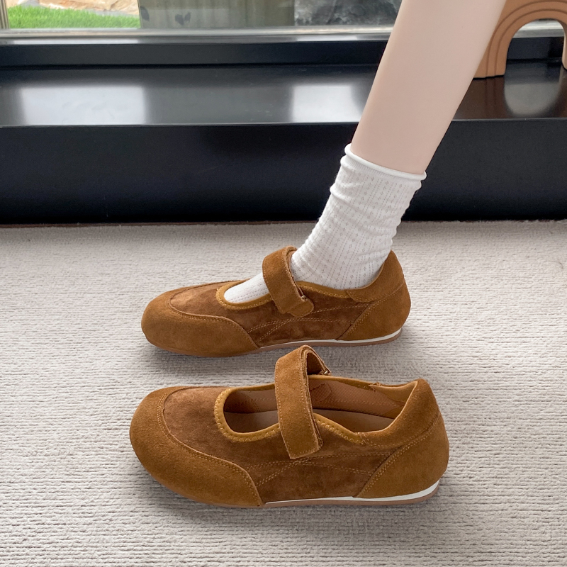 35-42大码勃肯鞋学生春夏单鞋玛丽珍鞋鞋子平底魔术贴韩版奶奶鞋