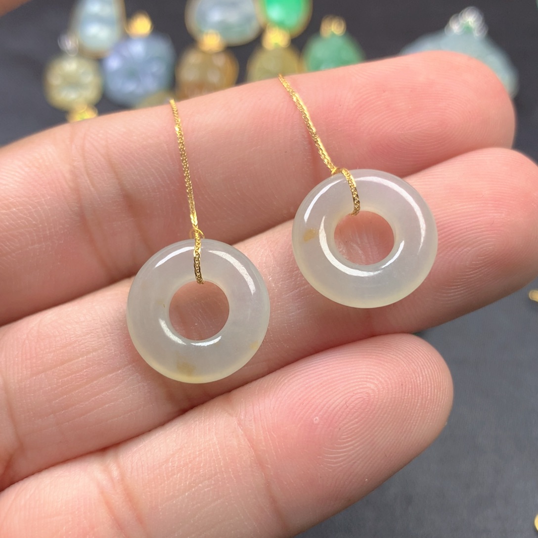 【闪购商品】颈饰18K金镶嵌翡翠晨*翡翠