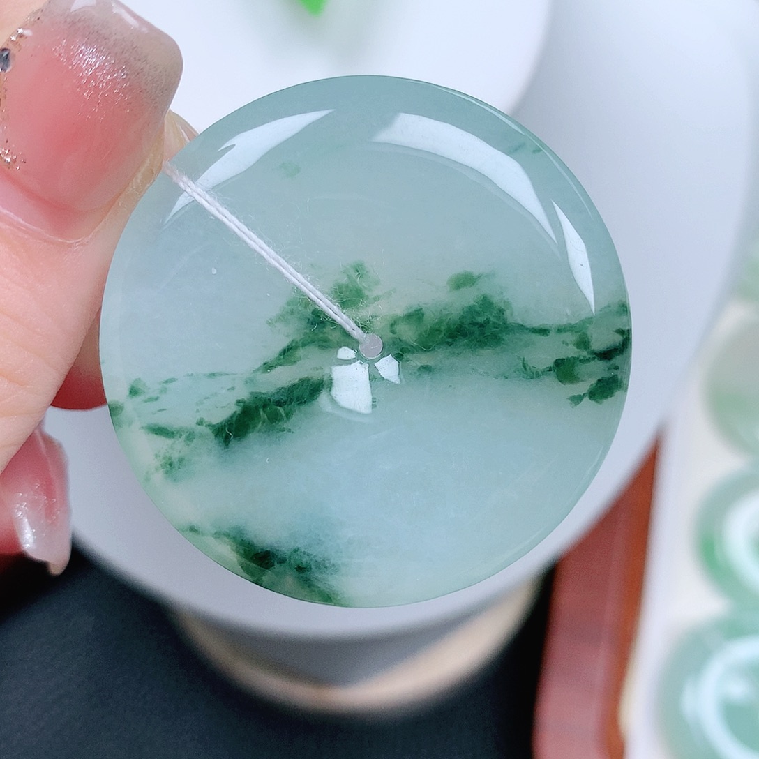 翡翠未镶嵌颈饰平安37.8-5.7