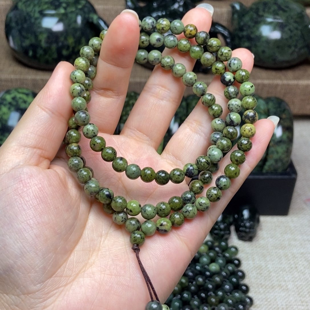 蛇纹石玉未镶嵌药王石项链卡6