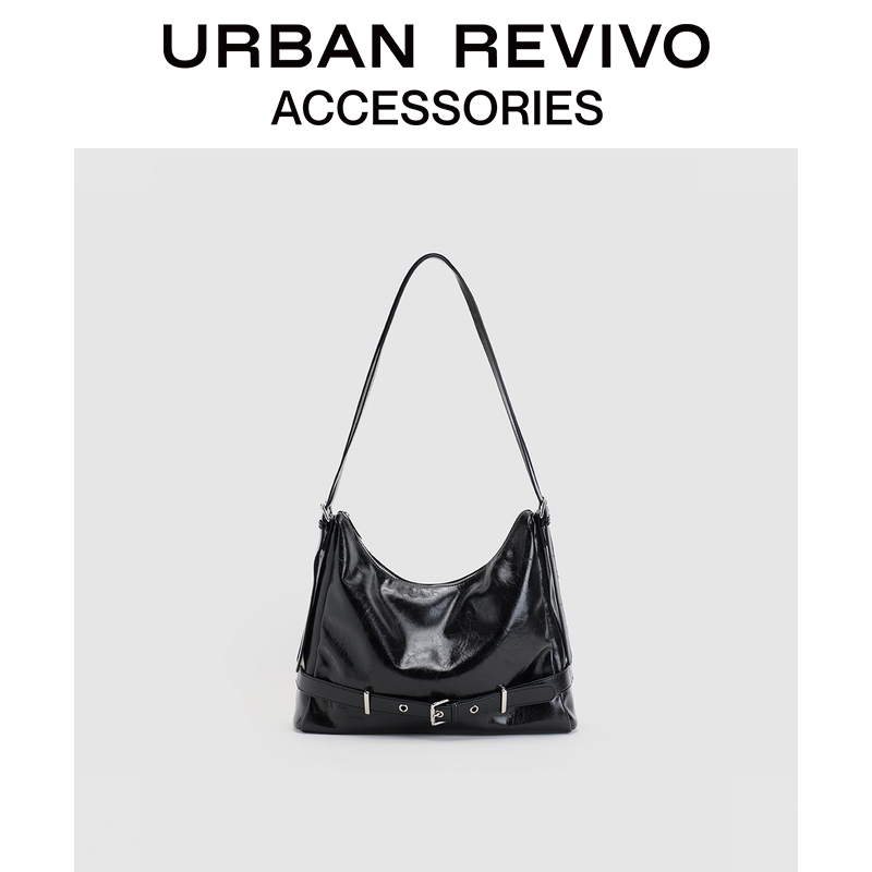 URBAN REVIVO2026秋季新款女士肌理感扣带单肩包26FAWBG0141#