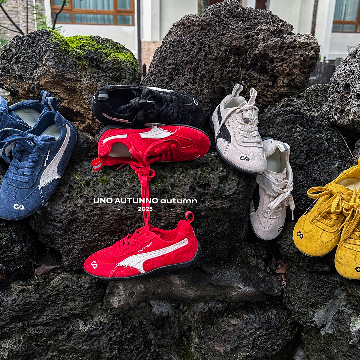 现货「UNO AUTUNNO」女中大童运动鞋刺绣软底德训鞋低帮板鞋BN007