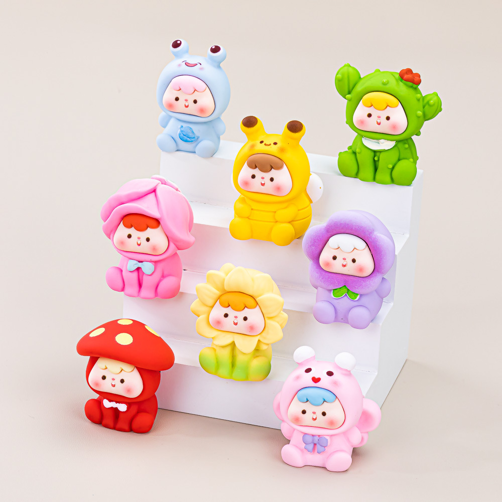 【九宫格】手感漆丛林崽崽 卡通公仔萌粒diy饰品配件树脂小摆件