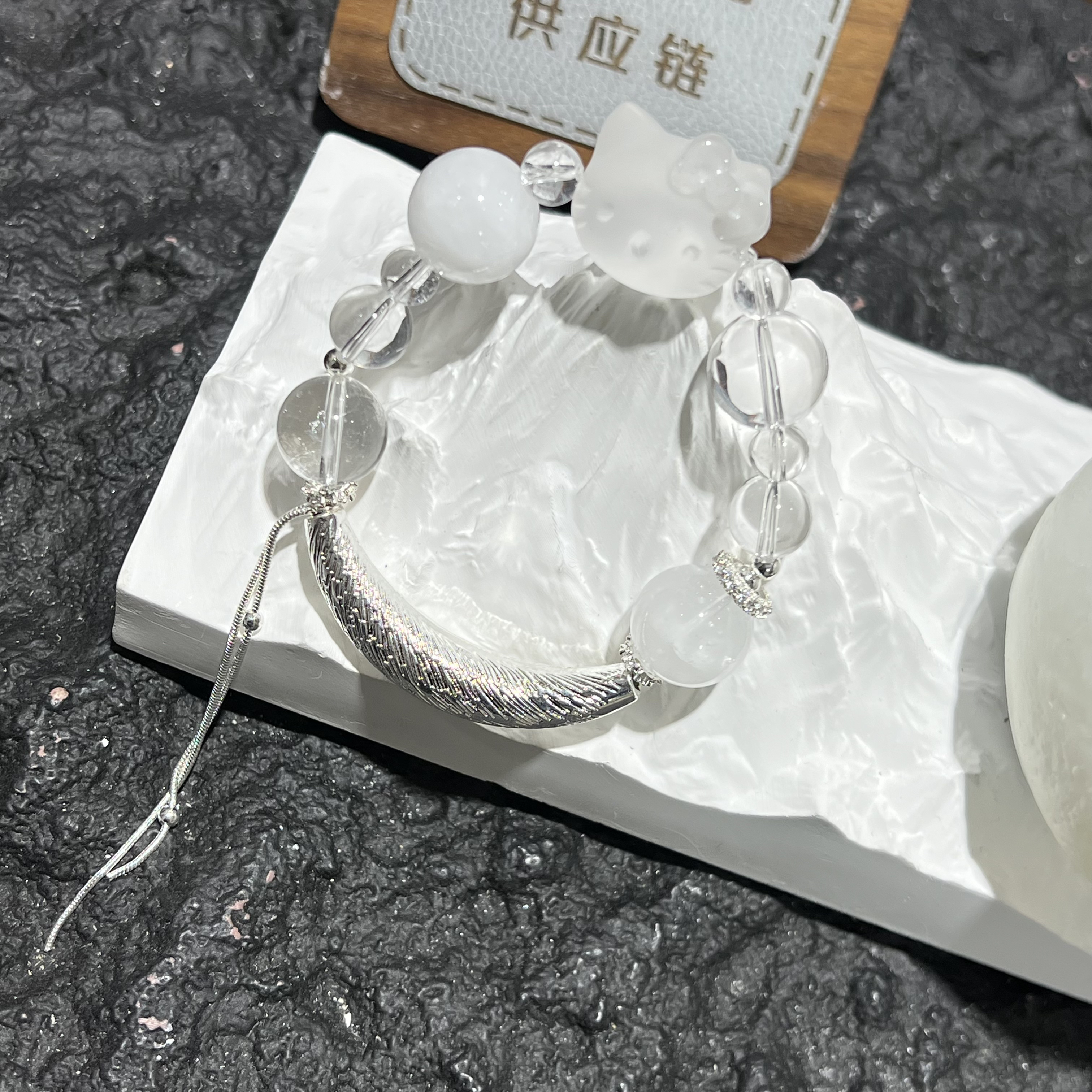 【晶澜月】X079天然水晶 设计款白水晶手链 多样性发其一