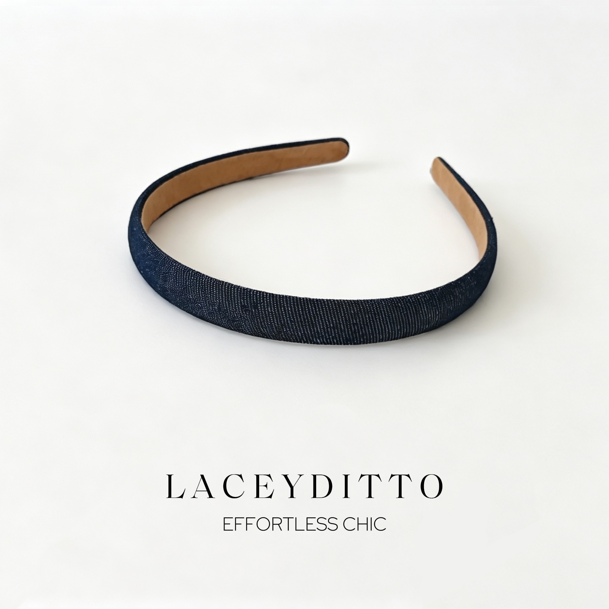 LACEYDITTO 2026 7/11 深蓝色高颅顶牛仔细发箍