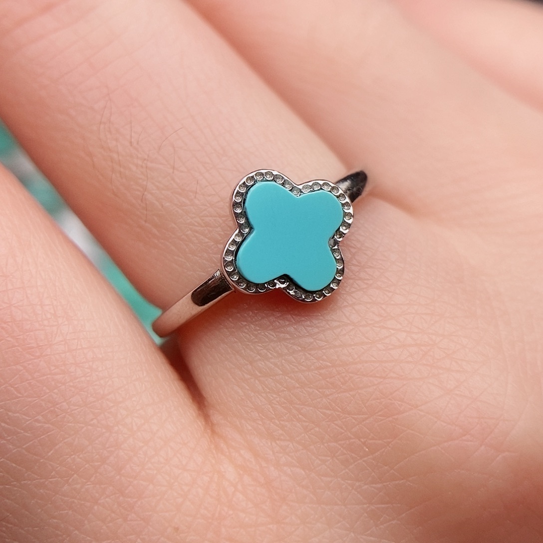 绿松石银S925镶嵌戒指