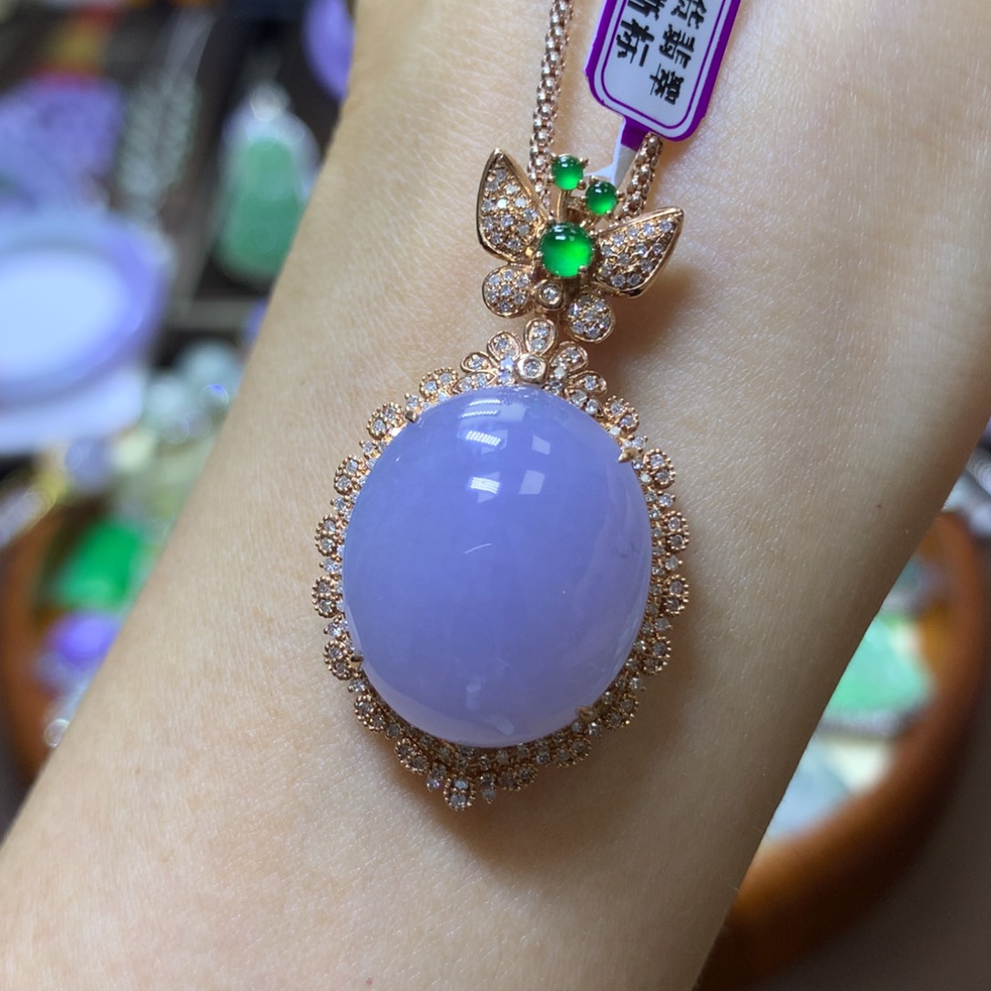 【闪购商品】翡翠颈饰18K金镶嵌翡翠