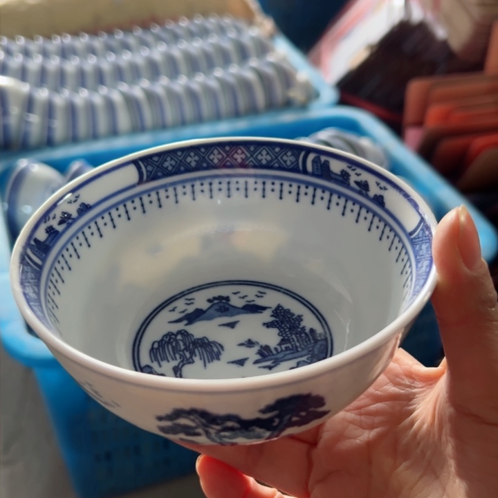 碗青花5寸梧桐饭碗