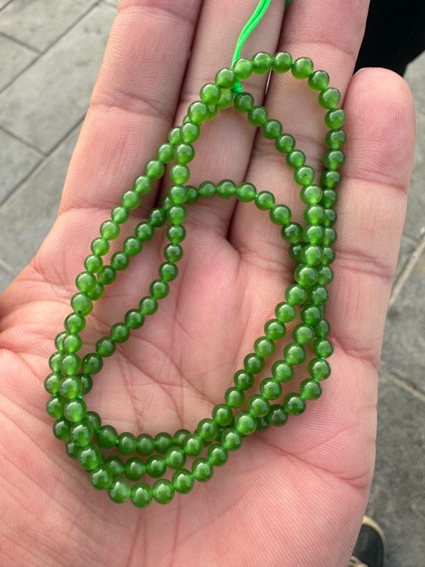 高浓缩果绿色苹果绿的小米珠项链几乎纯净版卡 4