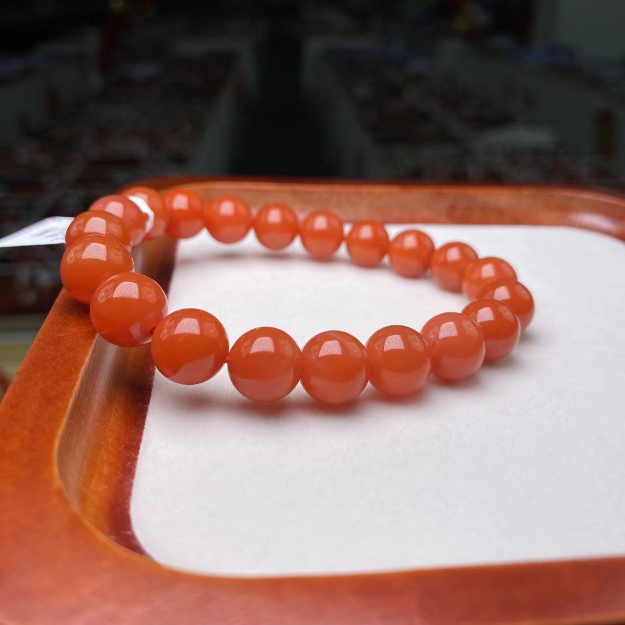 【小刘南红】保山南红滴水洞活动款圆珠入门单圈9mm    多样性发一