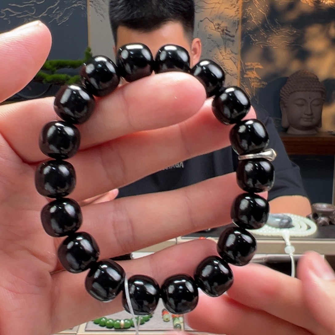 手串未镶嵌和田玉江***r卡12mm塔青