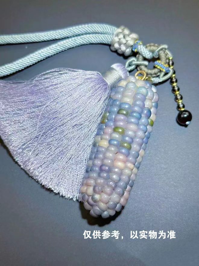 文玩玉米手把件宝石血丝车饰挂招财盘玩随机毛料包（实物为准）