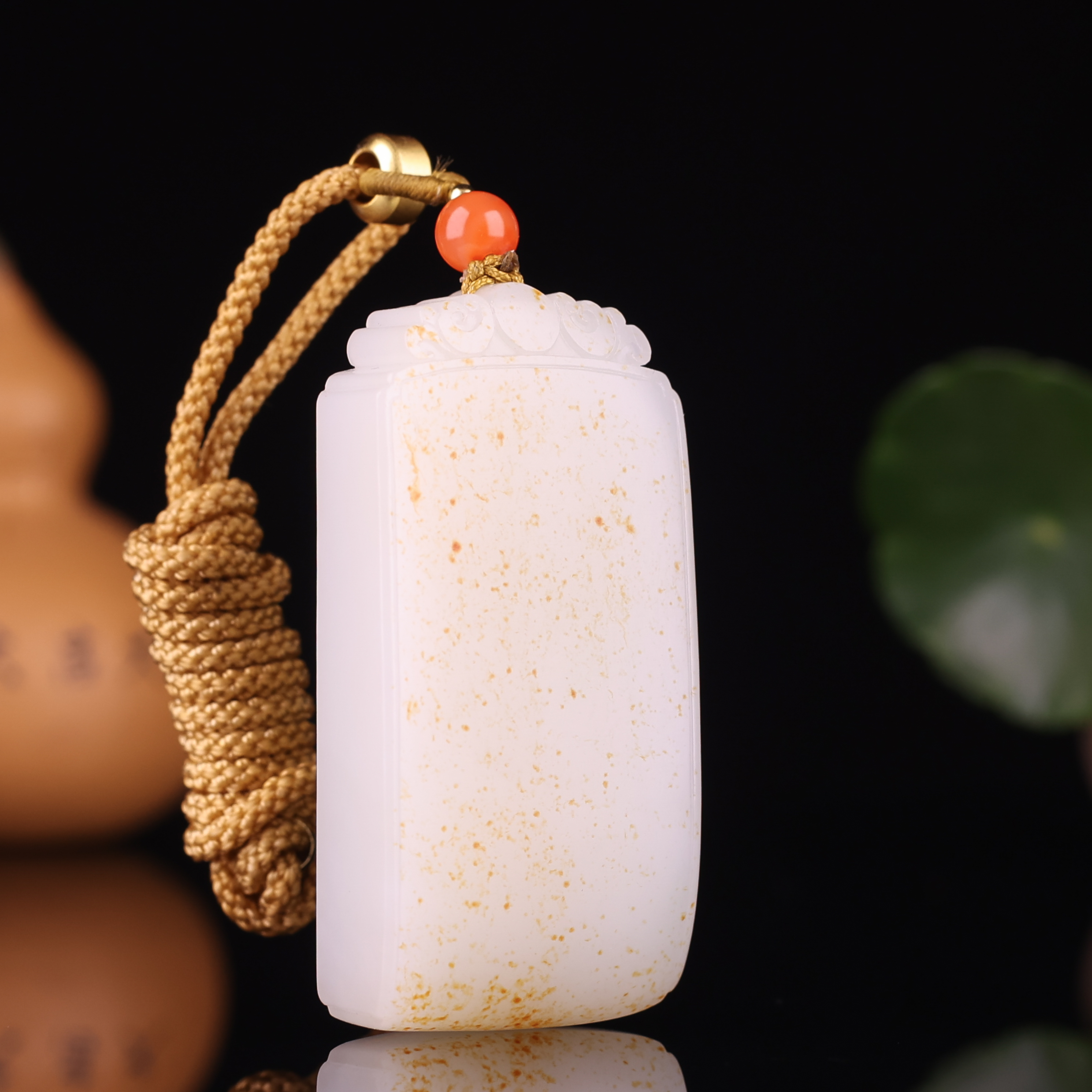 【54.4克和田玉平安无事牌】57*28*13mm新疆和田玉无事牌玉质细腻