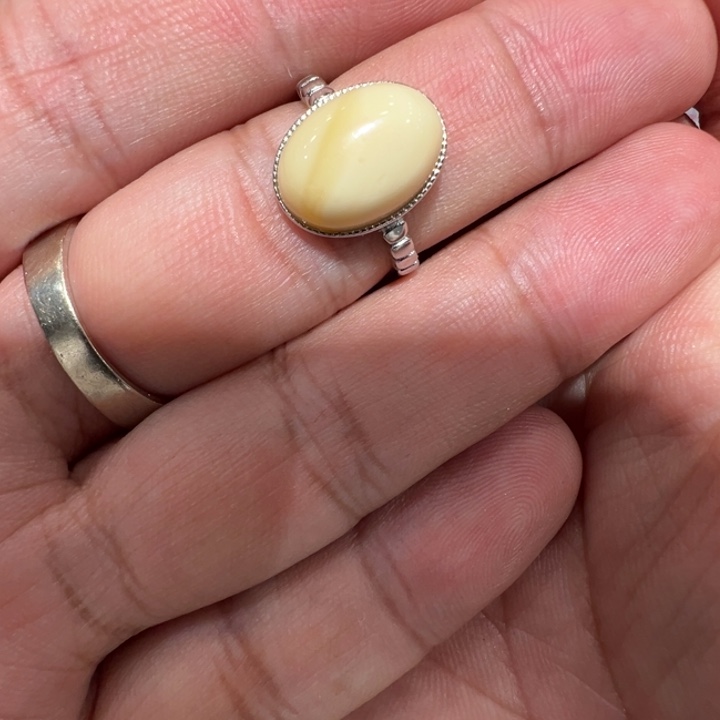 琥珀耳饰银S925镶嵌蜜蜡戒指