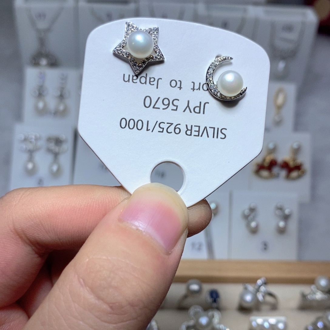 耳饰淡水珍珠银S925镶嵌
