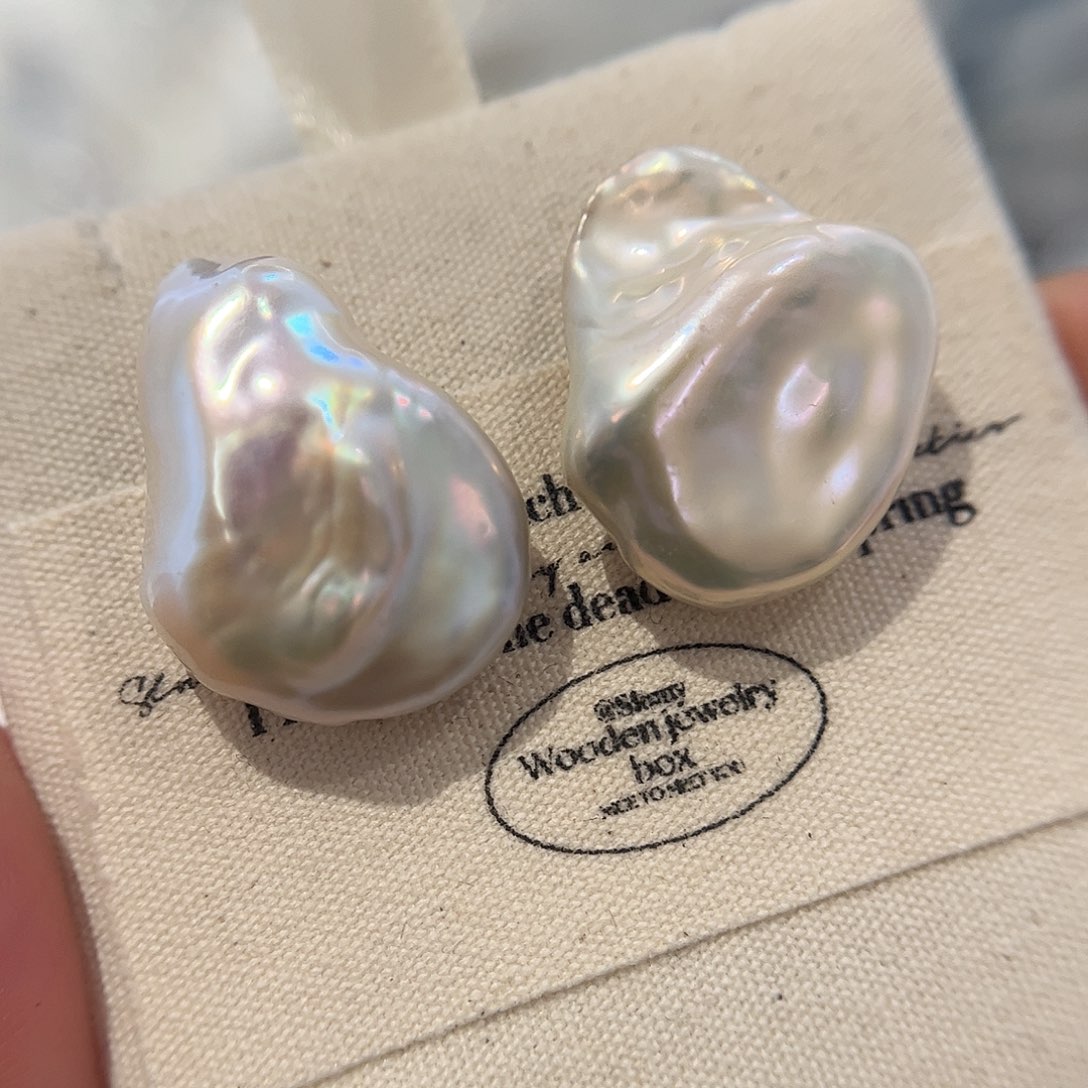 淡水珍珠耳饰银S925镶嵌