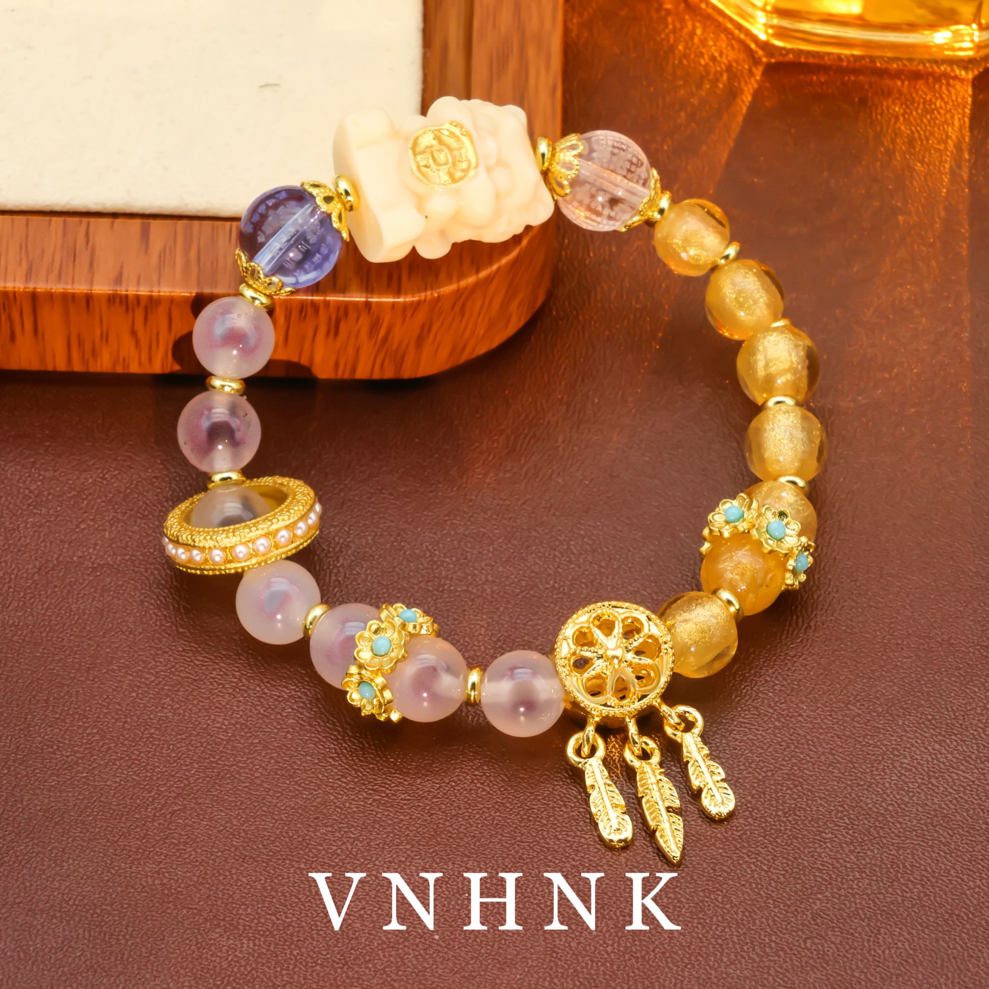 铜合金手链 美可儿   N382 彩色(8mm10mm)气质百搭手链