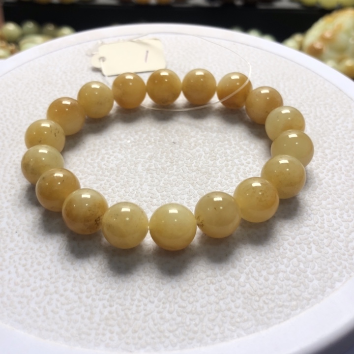 和田玉手串未镶嵌卡10
