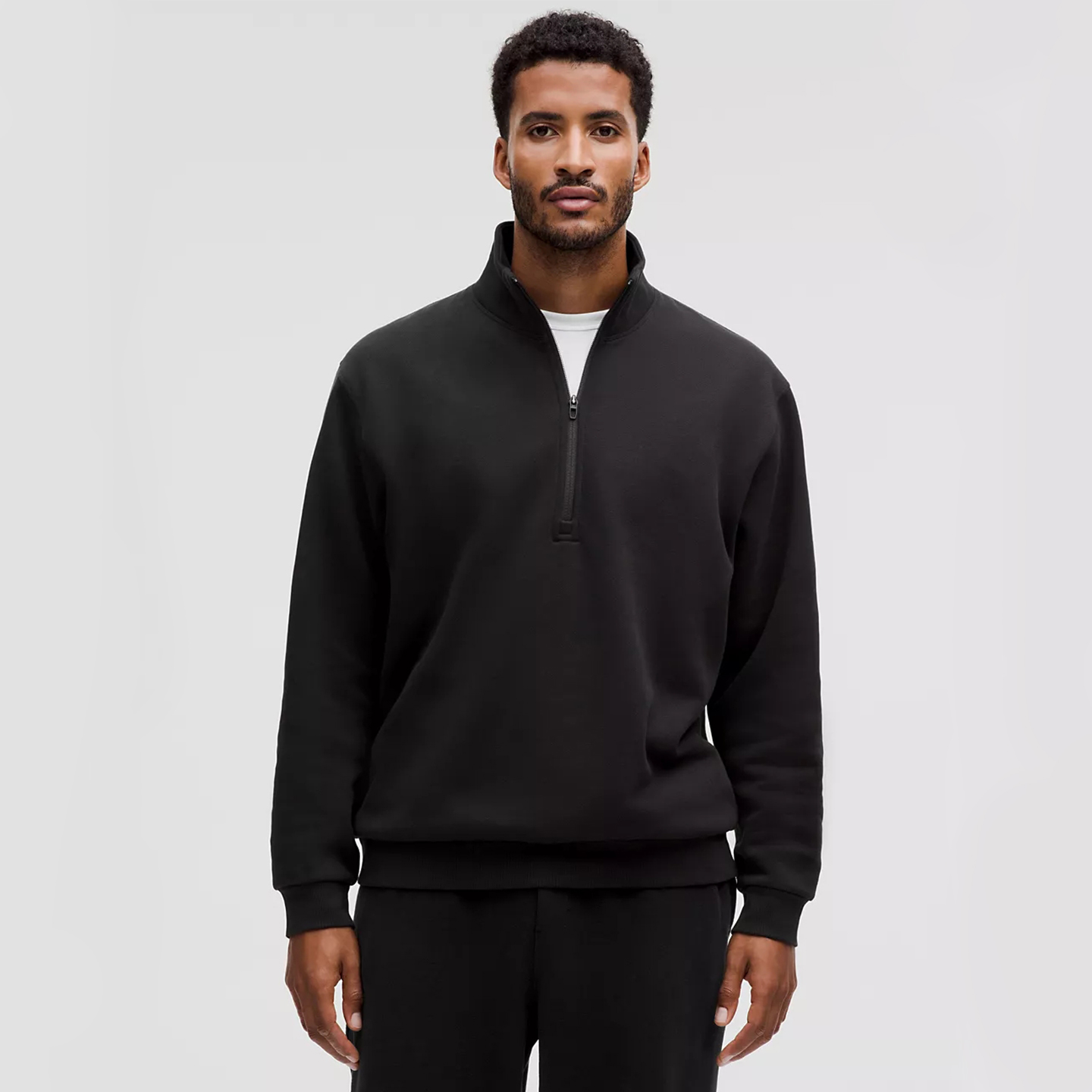 男装 原装拉绒面料 长袖半拉链领卫衣外套0359