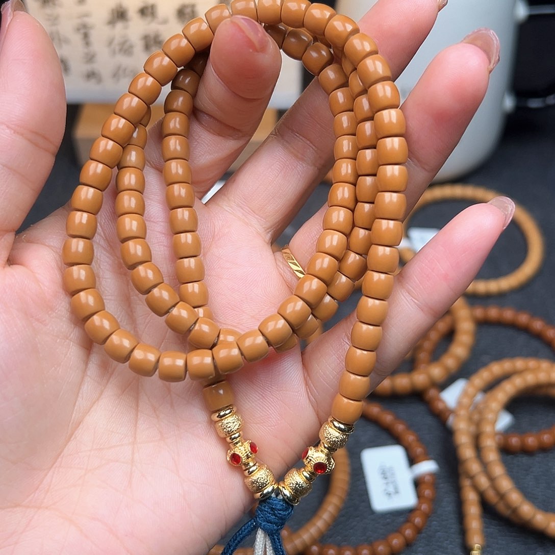 橄榄核手串老挝核尖108长串6.3尺寸