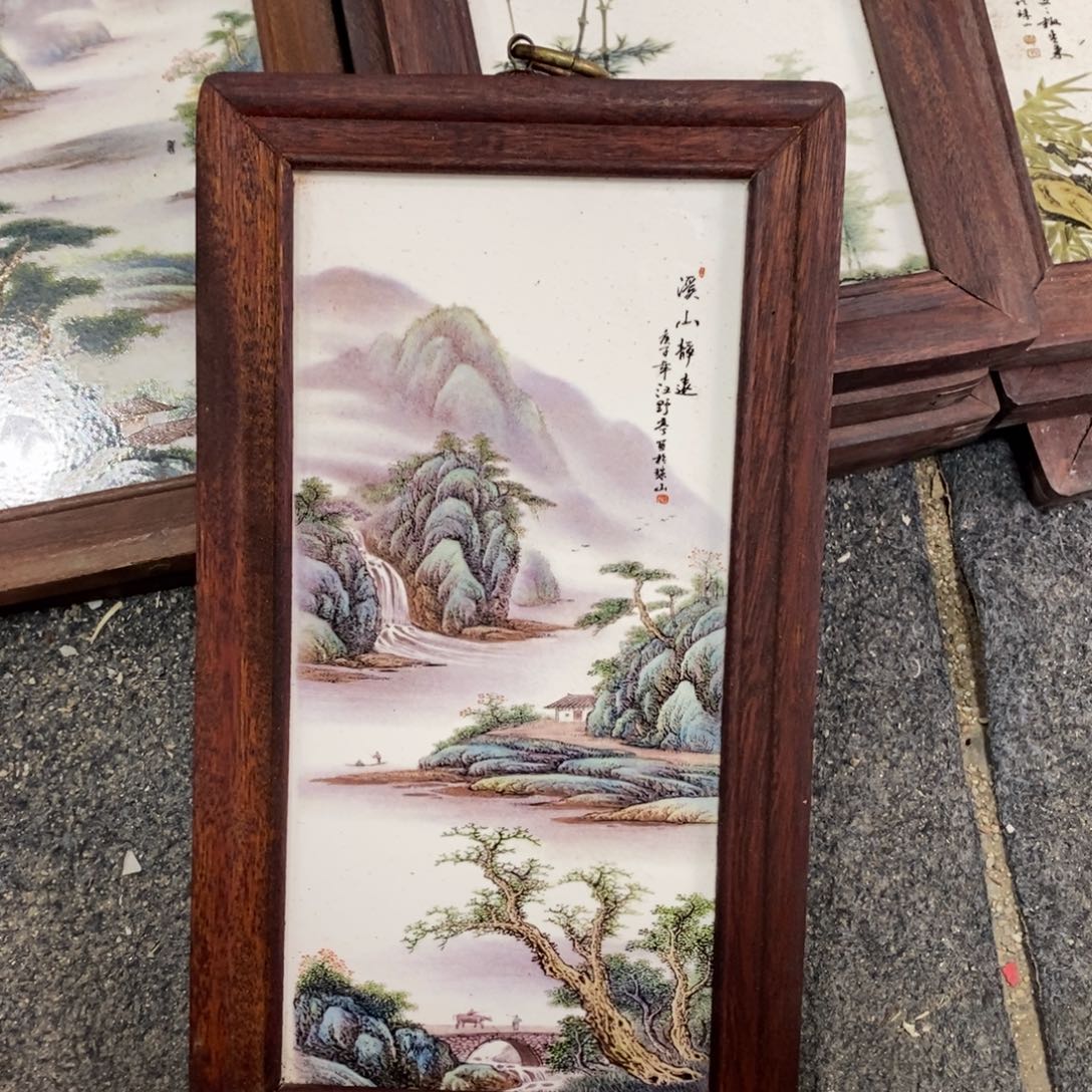 瓷28*16*1景德镇瓷板画柴窑烧制