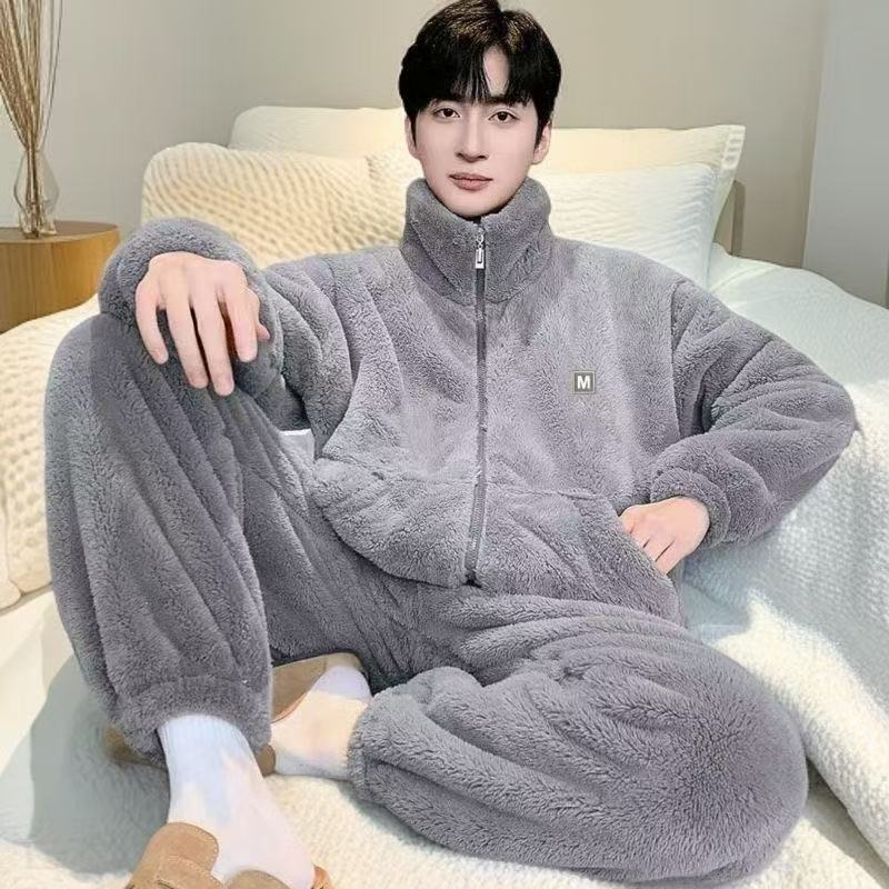 【爆款加厚男款】男士睡衣冬季帅气珊瑚绒套装新款休闲可外穿家居服
