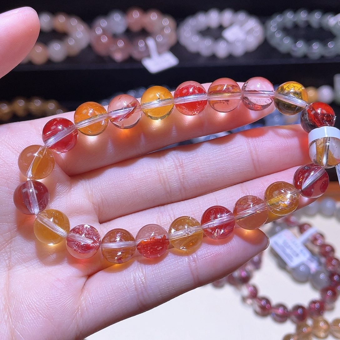 水晶手链未镶嵌浇花手链，晶体通透9+