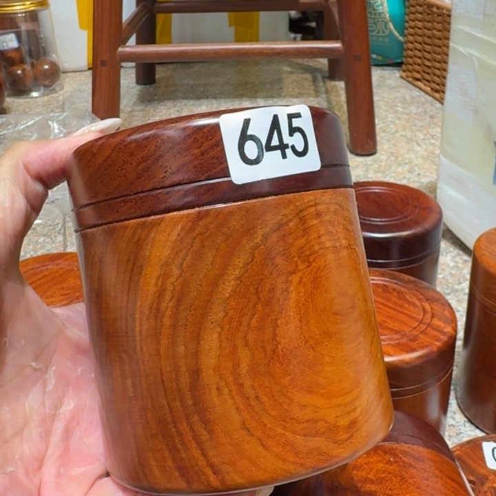 ^***^大果紫檀（缅甸花梨）花梨木罐子9-10