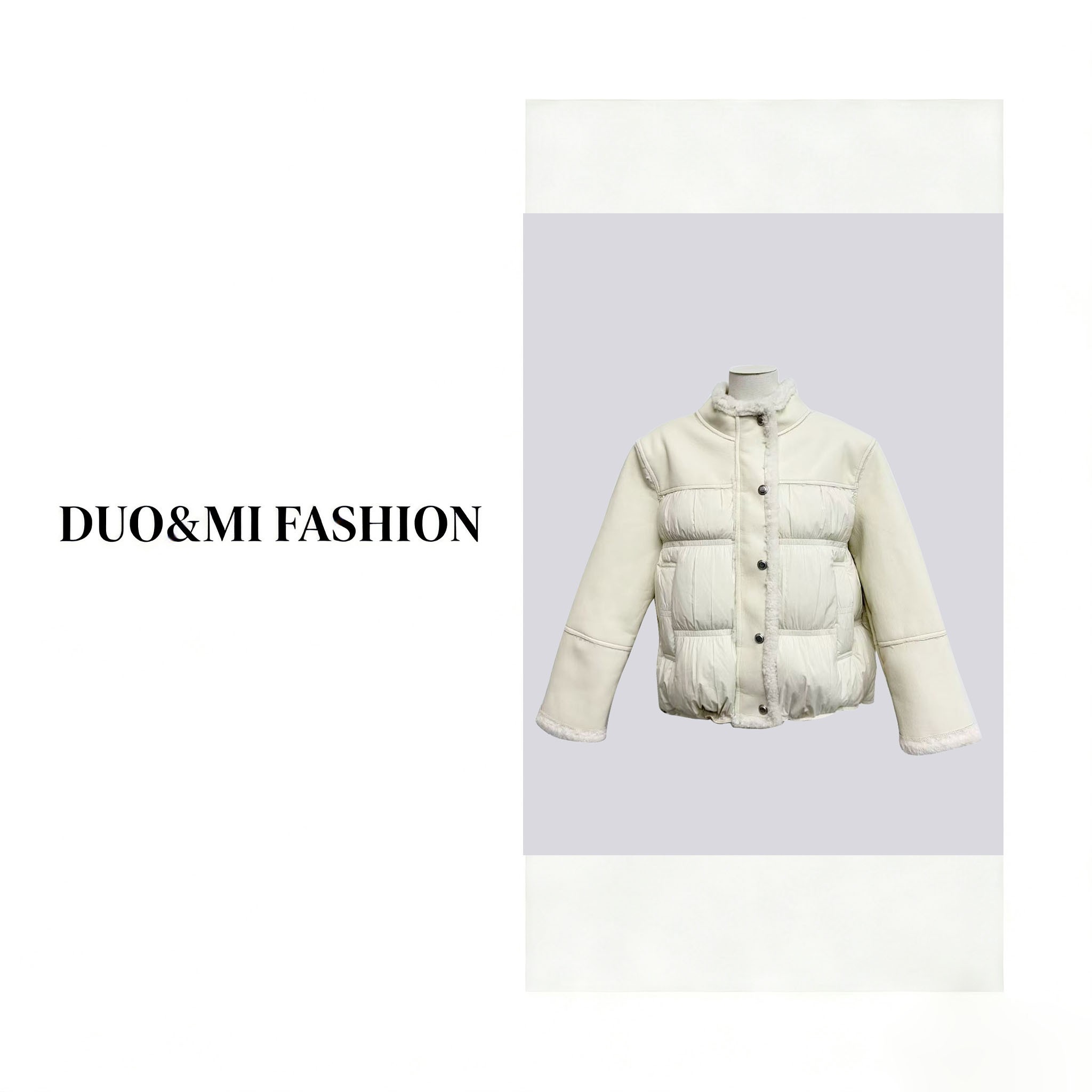 2025冬季新款奶白拼接羽绒服软乎乎又显贵冬日氛围感直接拉满2363