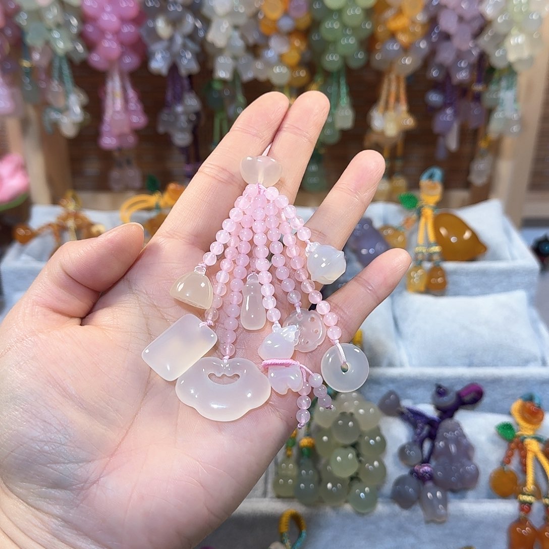 玛瑙/玉髓手机挂件未镶嵌