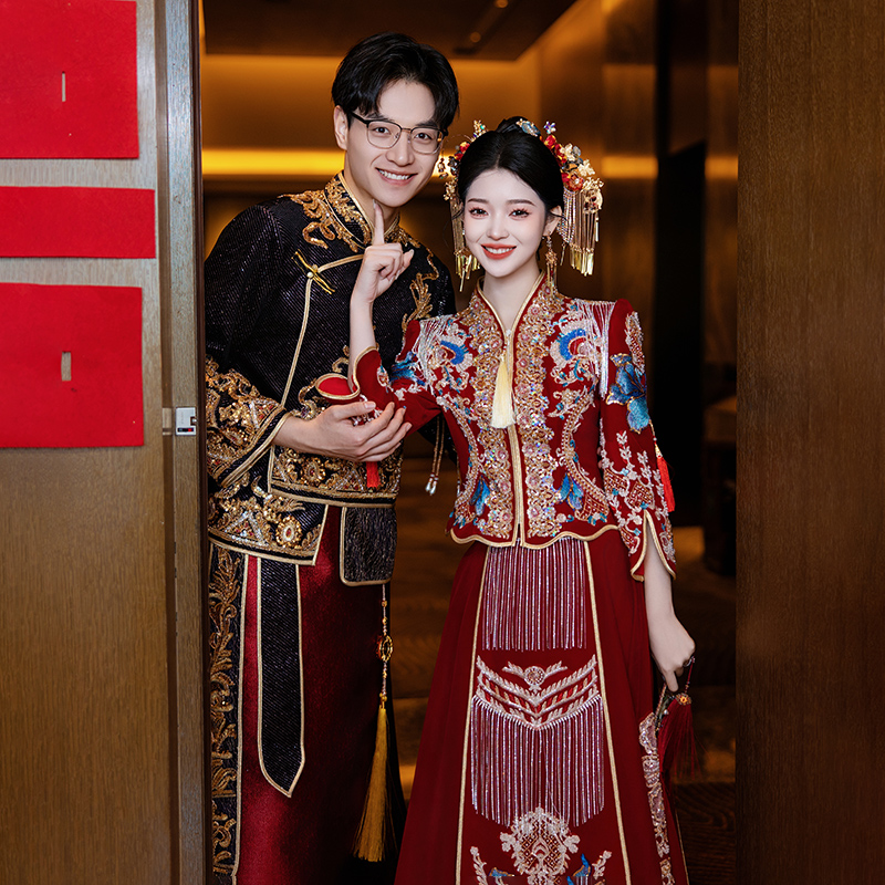 长袖立体剪裁女士秀禾服出门婚服详见详情常规款