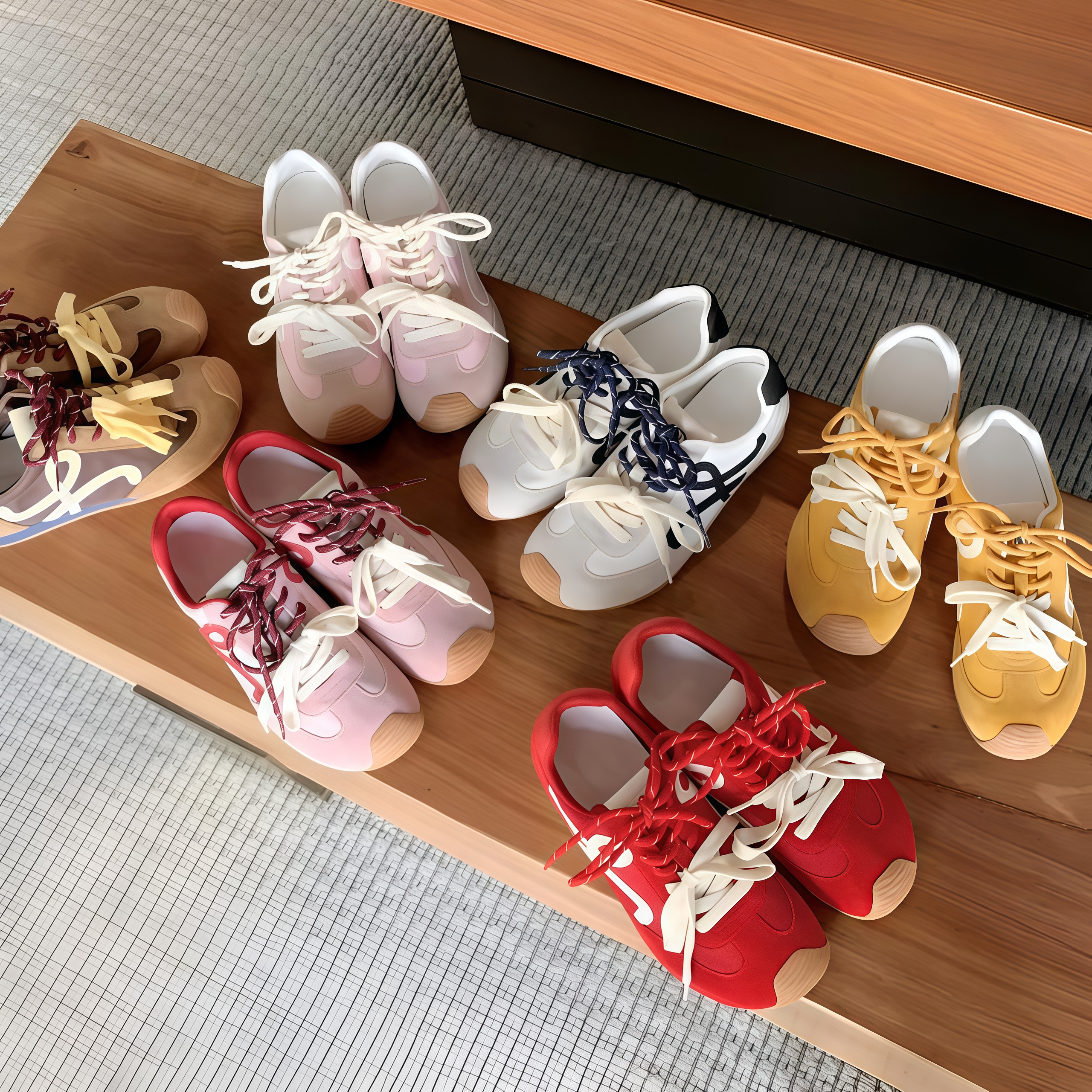 【茵茵家】7cm版~内增高小歪头鸳鸯鞋带情侣休闲鞋德训鞋女阿甘鞋夏