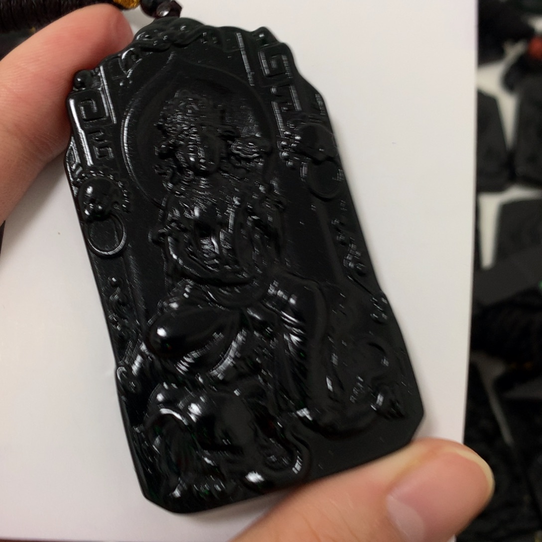 天然缅甸a货钢琴黑挂件