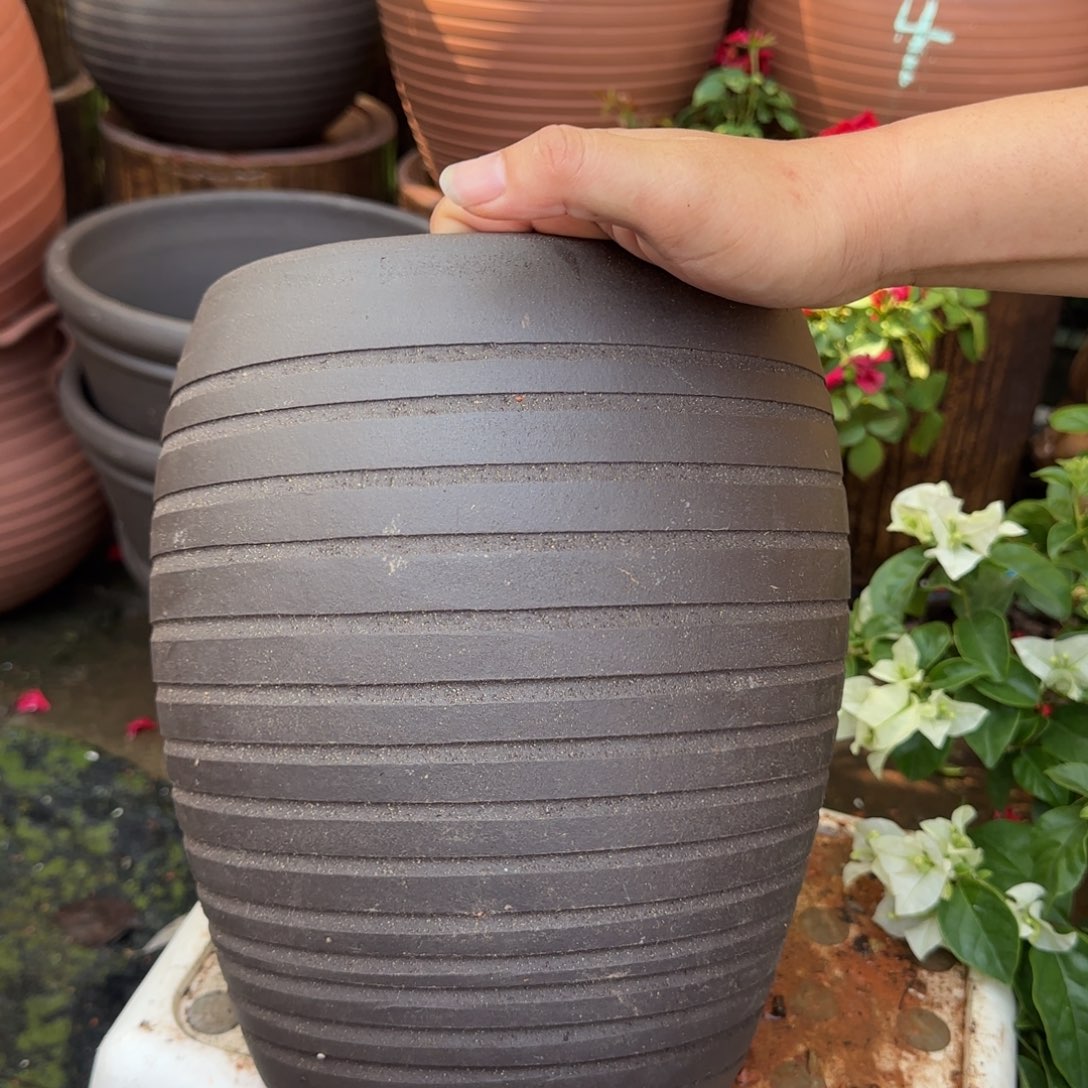 紫砂花盆口20高26宜兴紫砂