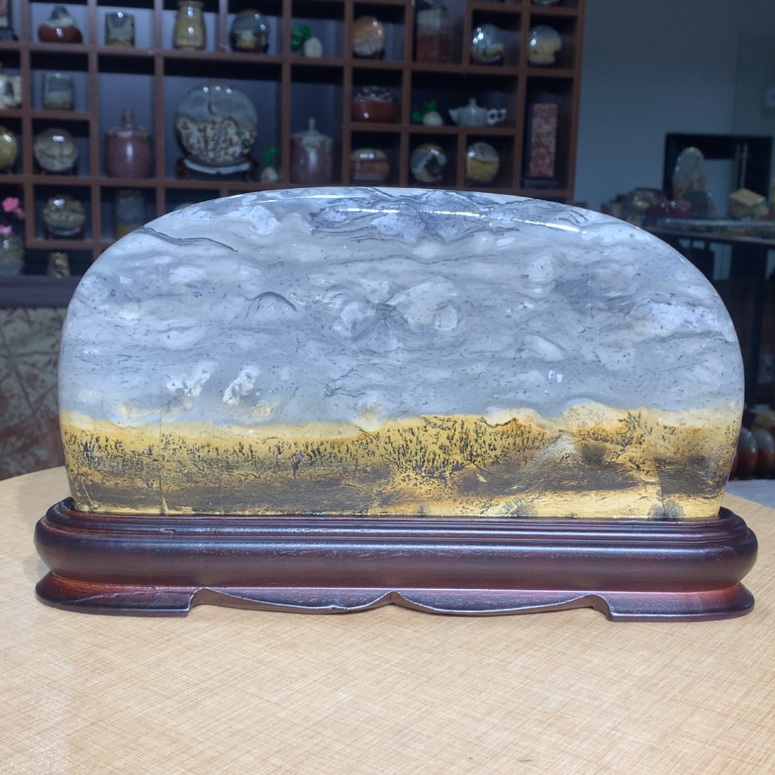 紫砂广西国画石摆件，收藏观赏