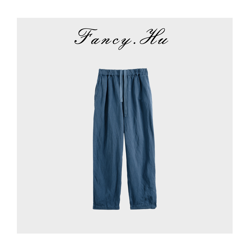 【Fancy.Hu】莱赛尔+棉松紧系带腰纯色时尚休闲休闲裤FG2602117