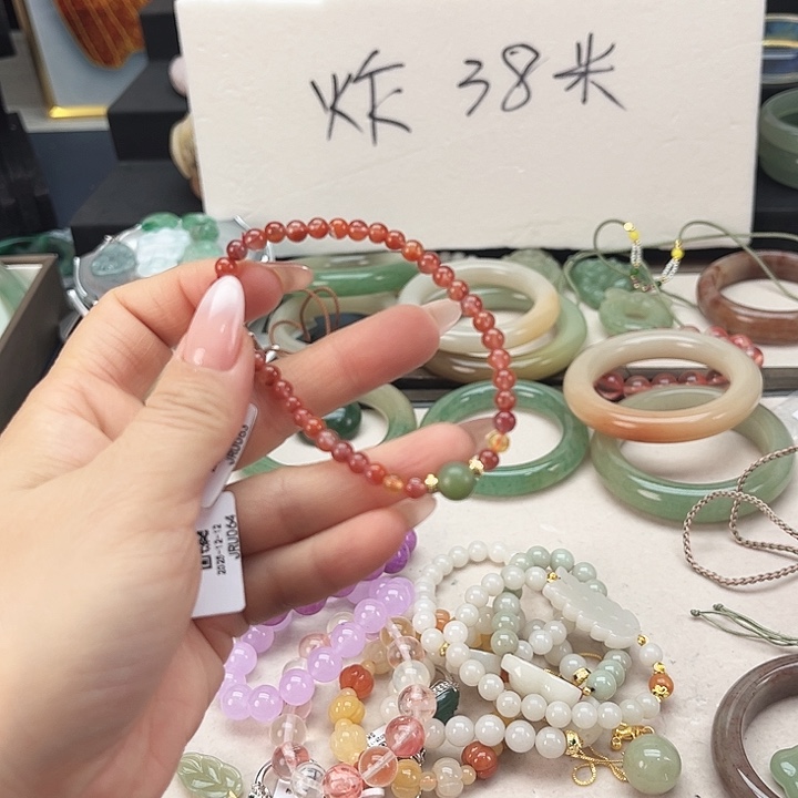 硅胶纯铜冰红手串