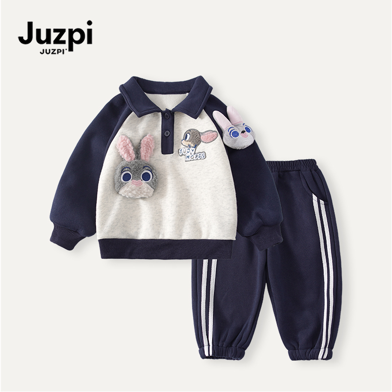 橘止皮·女童卫衣套装冬季小童装儿童加绒运动装两件套DT259900