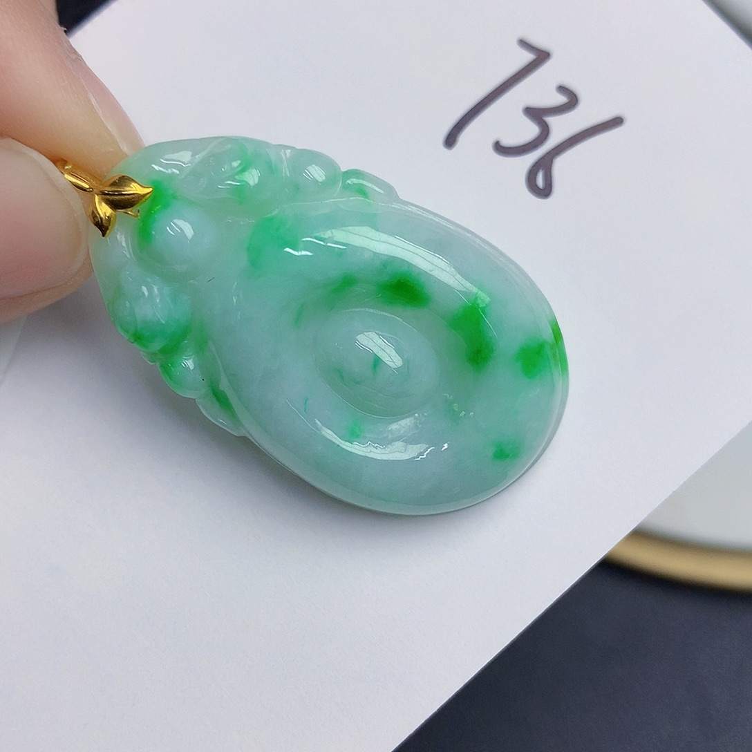 翡翠颈饰18K金镶嵌23567890