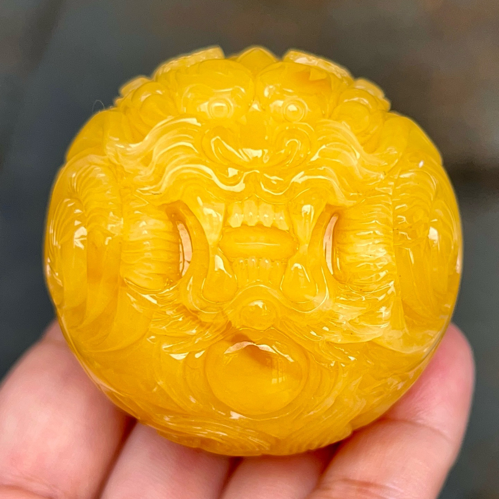 49+大师精雕焦皮料暴力鸡油红龙珠