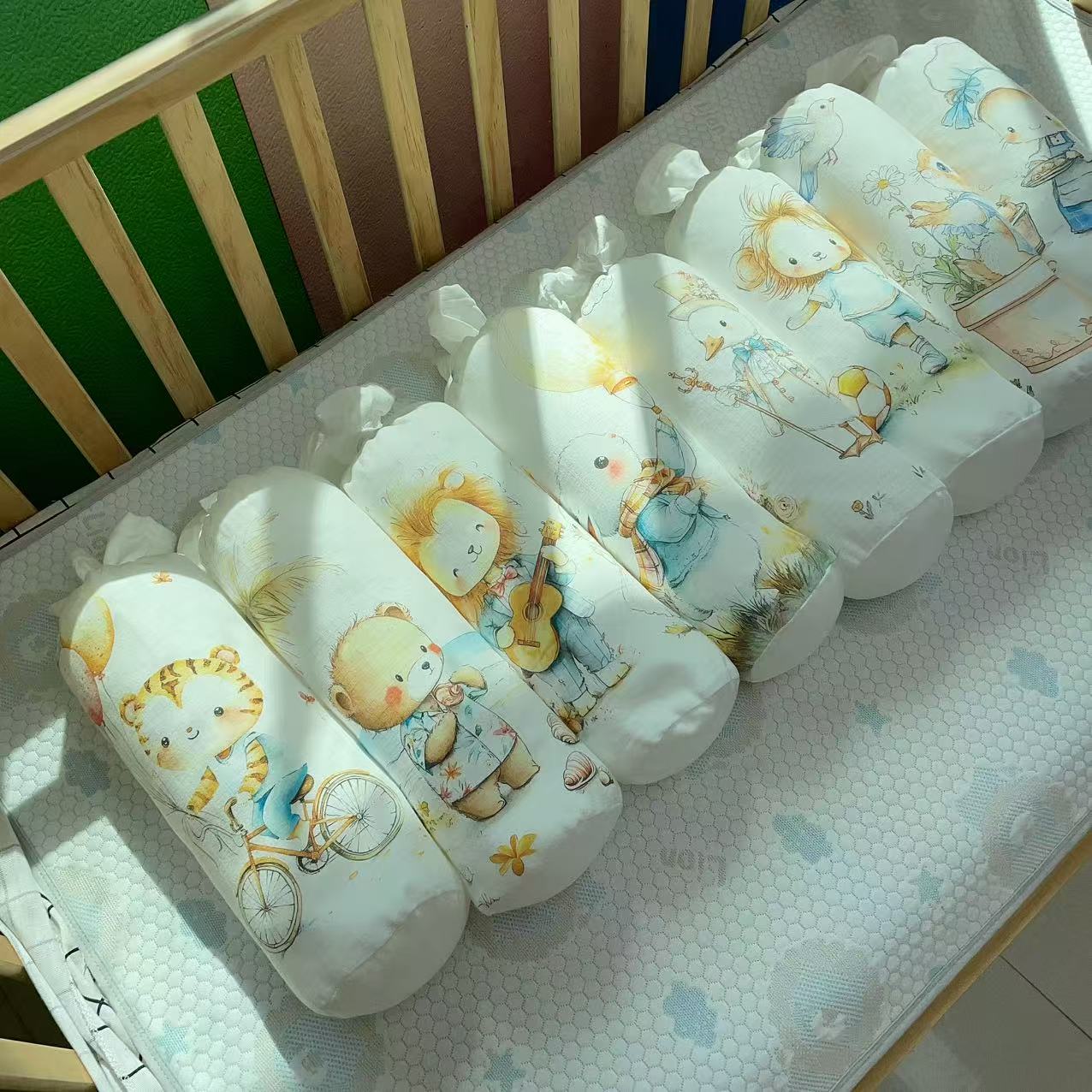 品牌一比一定制竹棉宝宝糖果枕婴儿侧卧枕安抚枕pe软管填充