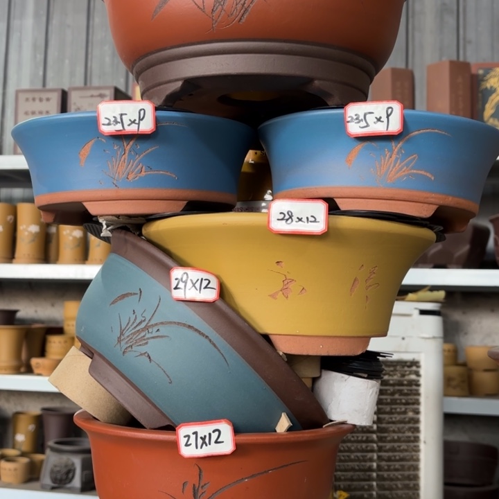 紫砂花盆100-6。   