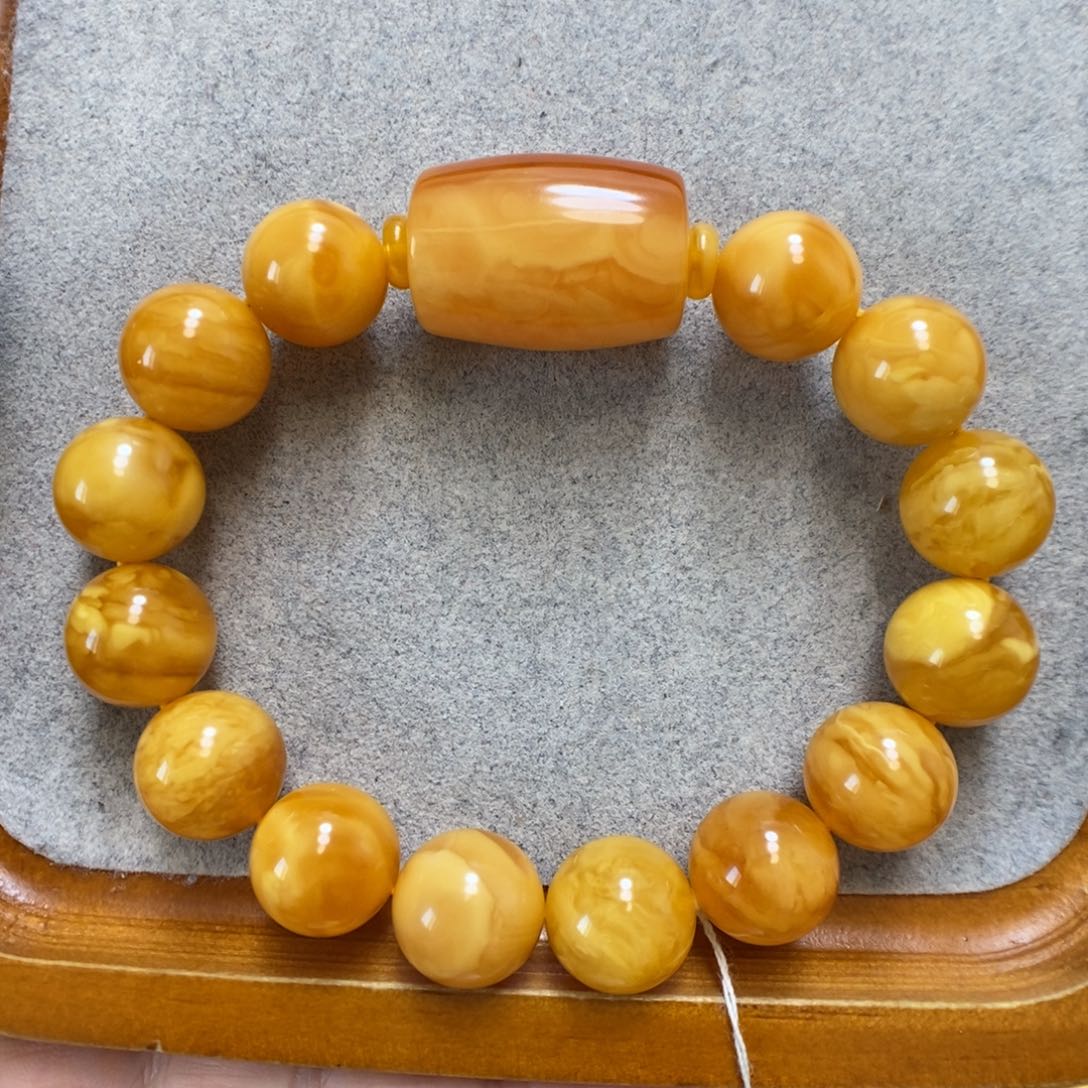 未镶嵌蜜蜡手串蜜蜡