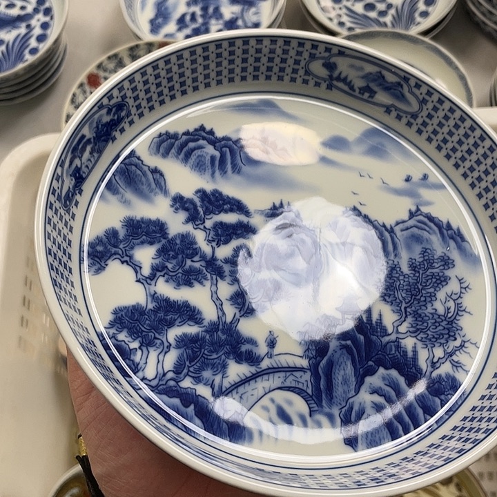 瓷片景德镇万里山川大壶承