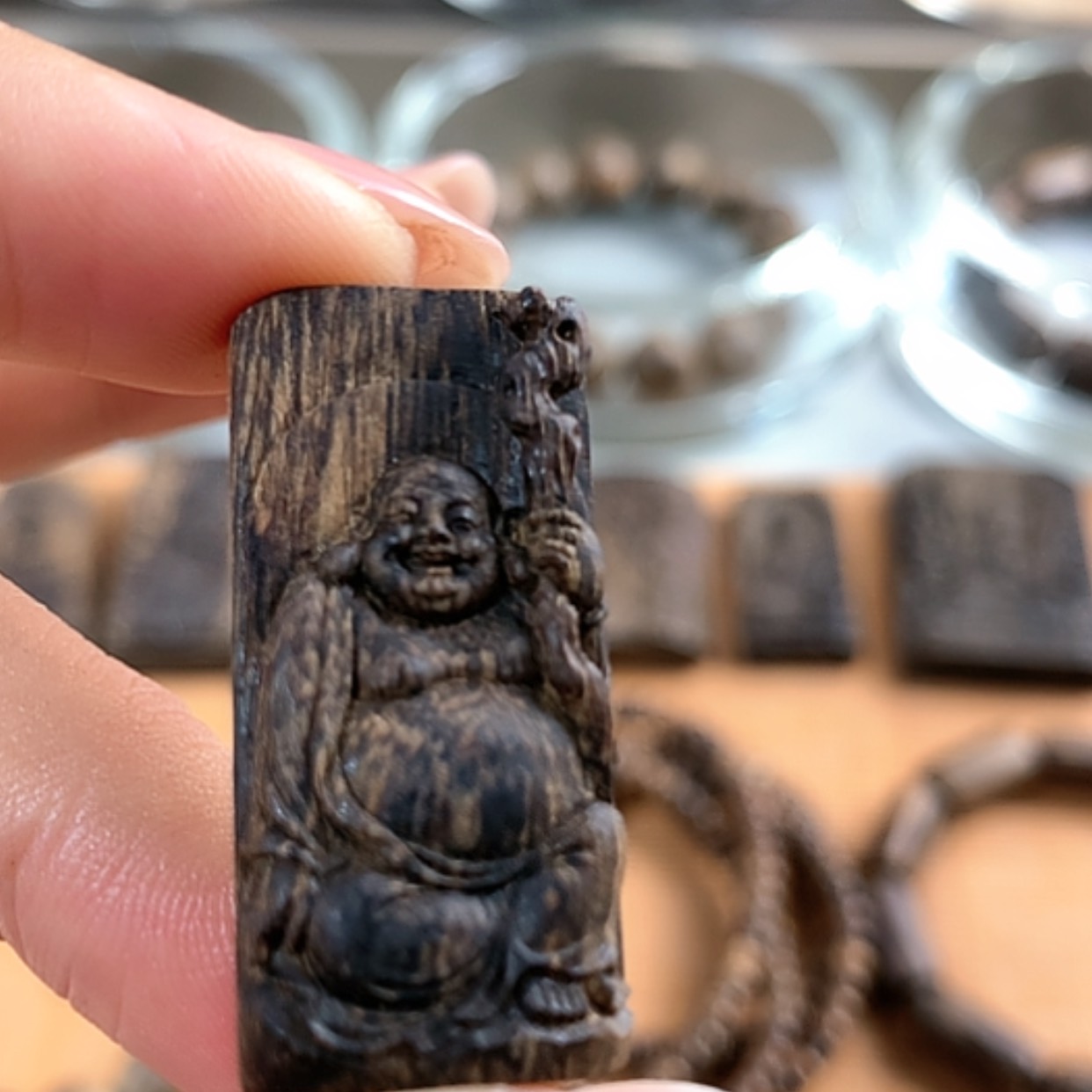 【闪购商品】沉香手串越南老惠安沉香开心佛4克