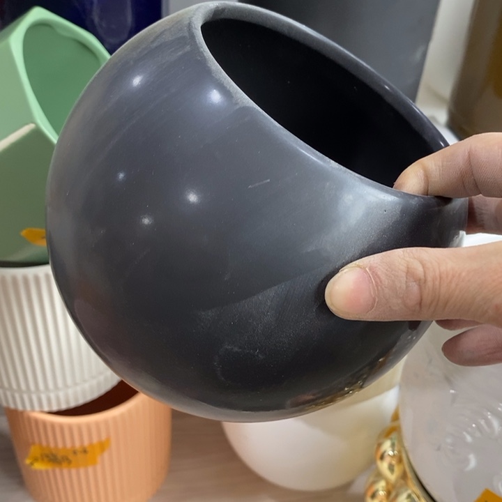 陶盆有孔 瑕疵针孔漏釉介意勿拍外口 11外高13