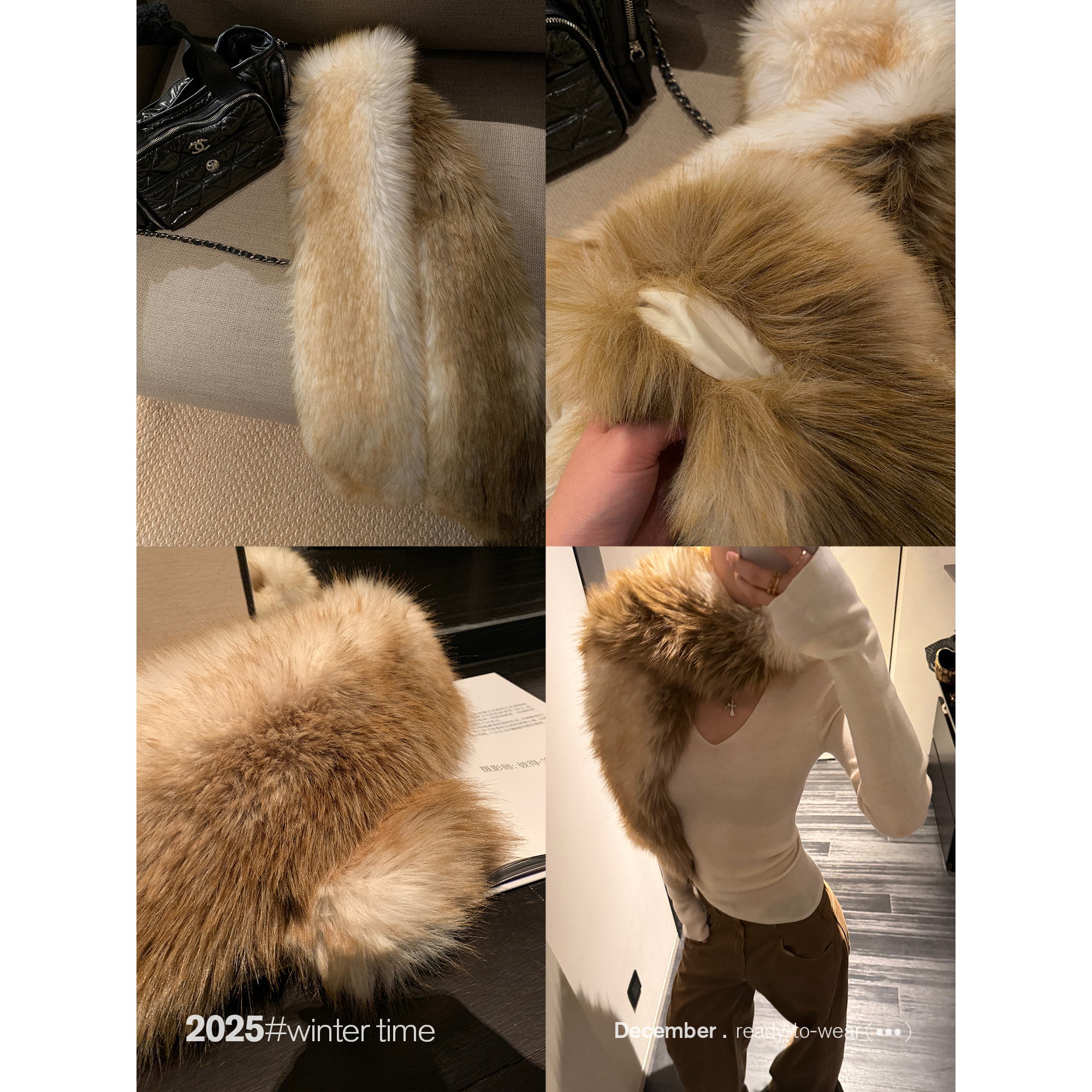 SUNONEONE【12.08 20:00】雪纪夜谈百搭冬日氛围环保皮草围巾H1641S