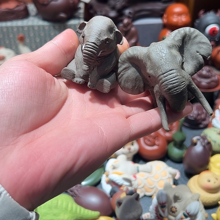 紫砂茶宠紫砂茶宠大象一对