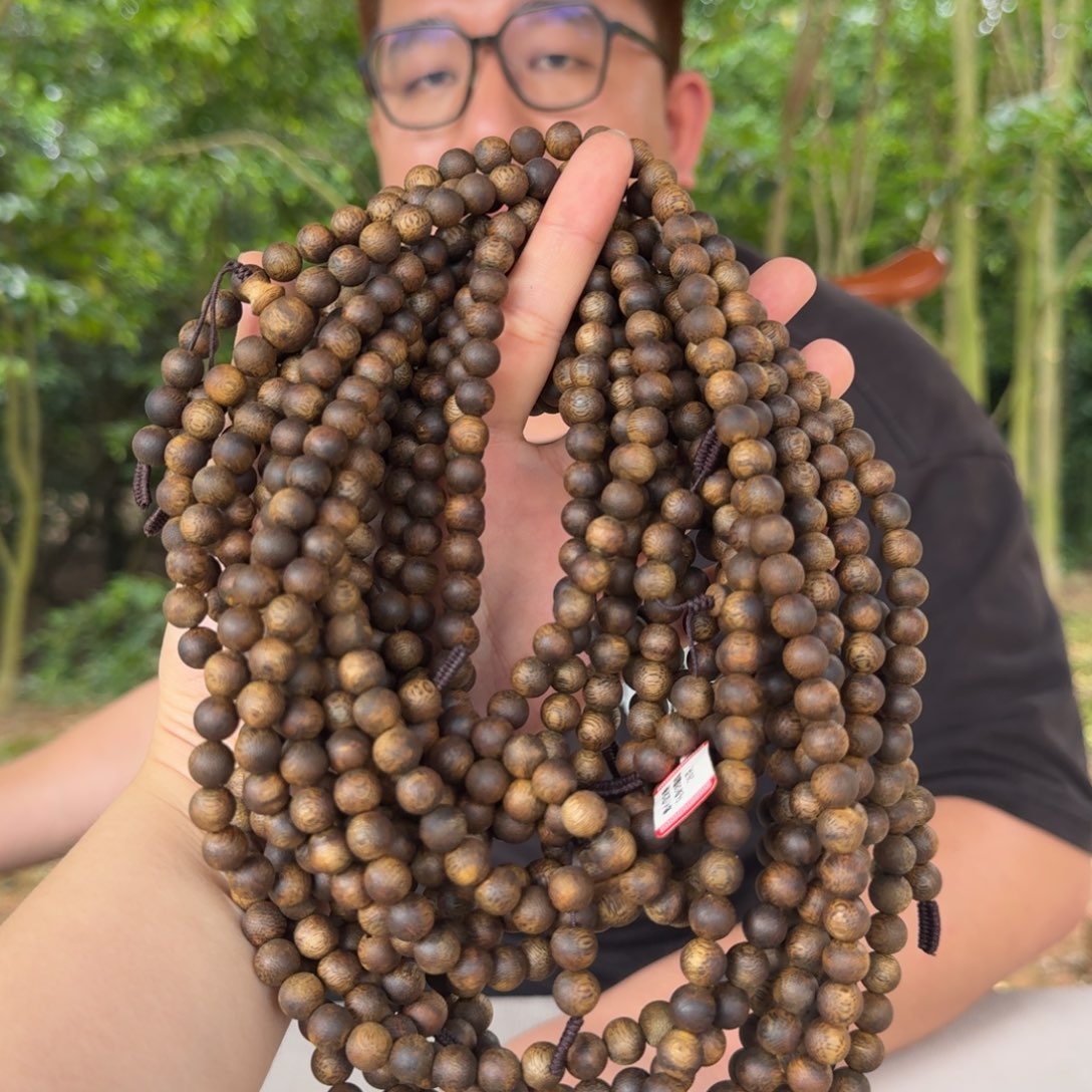 沉香碎屑沉香乌身圆叶圆珠多圈08*26 多样性发一